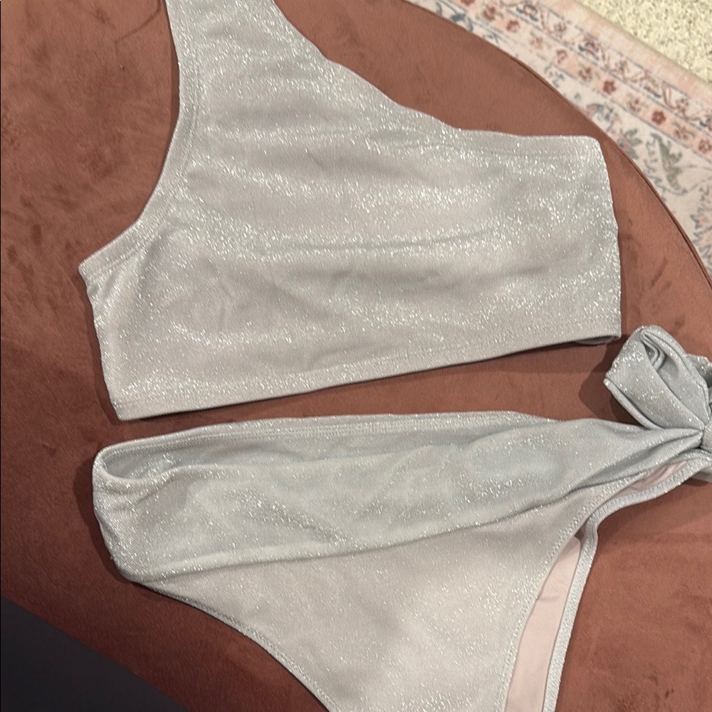 Ramy Brook Silver One-Shoulder Bikini Set